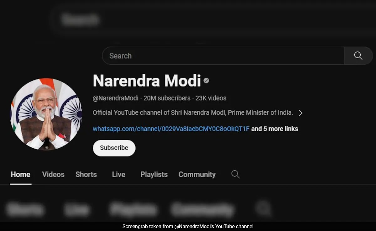 You are currently viewing PM Modi's YouTube Subscribers Cross 2 Crore, Miles Ahead Of Global Leaders