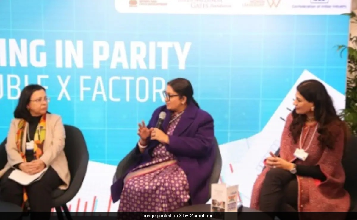 Read more about the article At Davos, Smriti Irani Credits PM Modi For Prioritising Women's Dignity