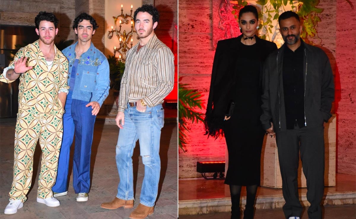 You are currently viewing Pics: Jonas Brothers, Sonam Kapoor-Anand Ahuja And Malaika Arora At Natasha Poonawalla's Party