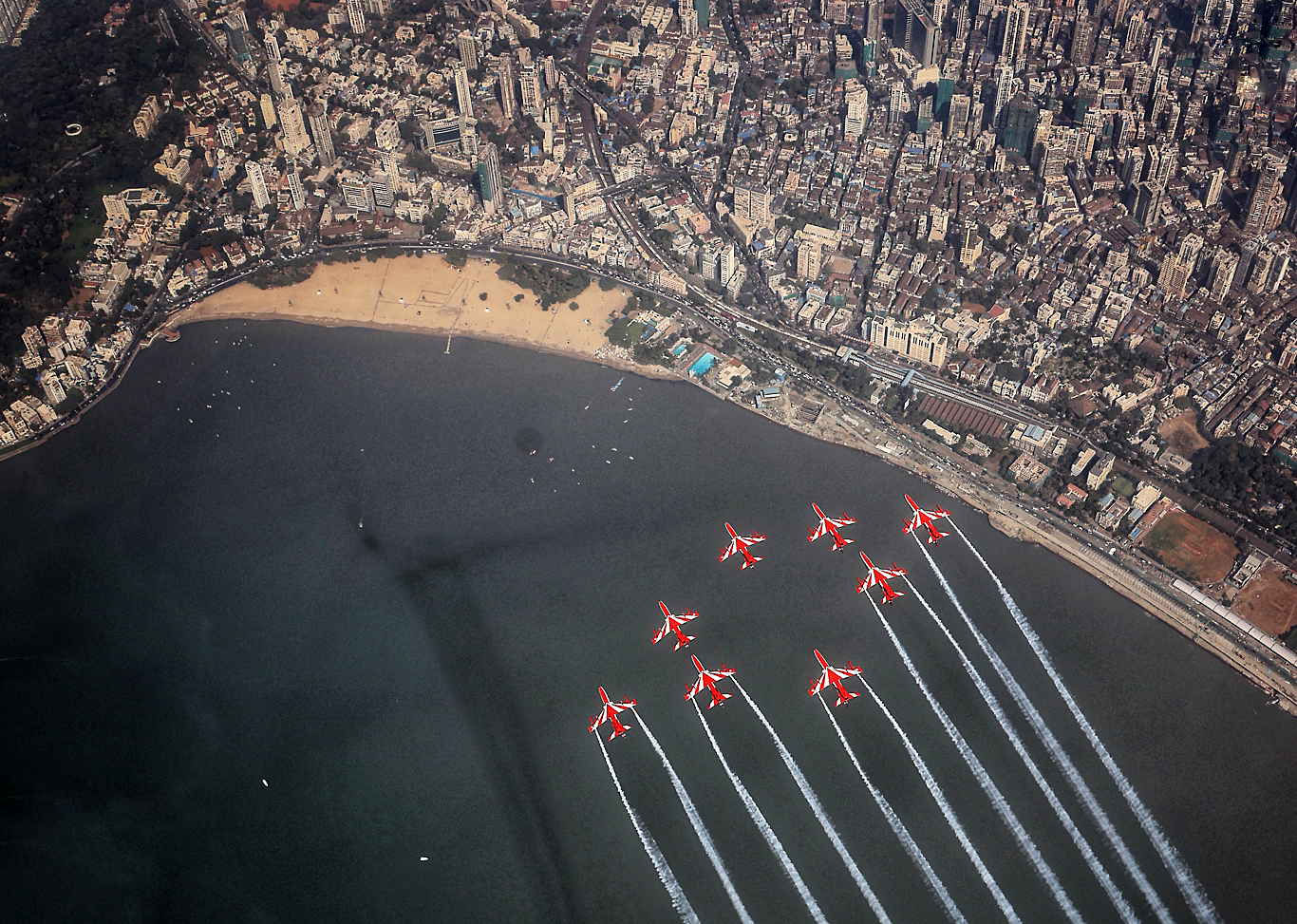 Pics: Air Force's Helicopter Stunts, Aerial Aerobatics At Mumbai Air Show