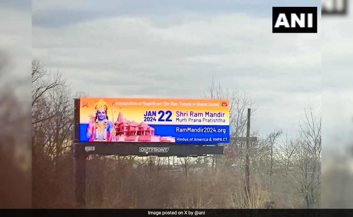 Read more about the article 40 Ram Mandir Billboards Put Up In 10 US States Ahead Of Inauguration
