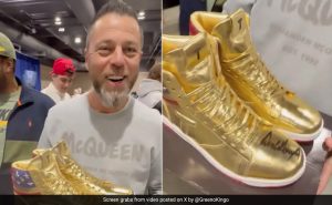 Read more about the article Russian CEO Wins Trump’s Autographed Golden Sneakers For $9,000