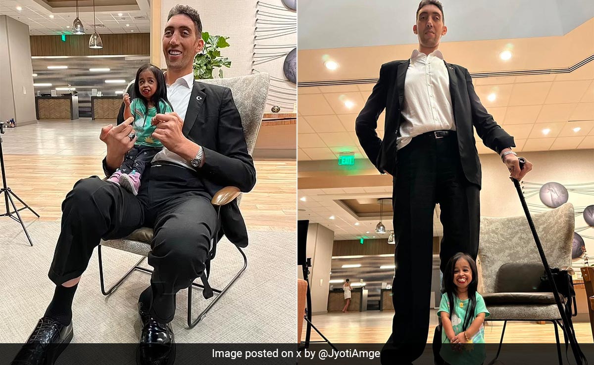Read more about the article World’s Tallest Man And Shortest Woman Reunite After 6 Years In US, See Pics