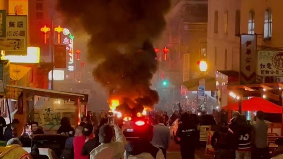 Mob vandalises, sets driverless Waymo car ablaze in San Francisco