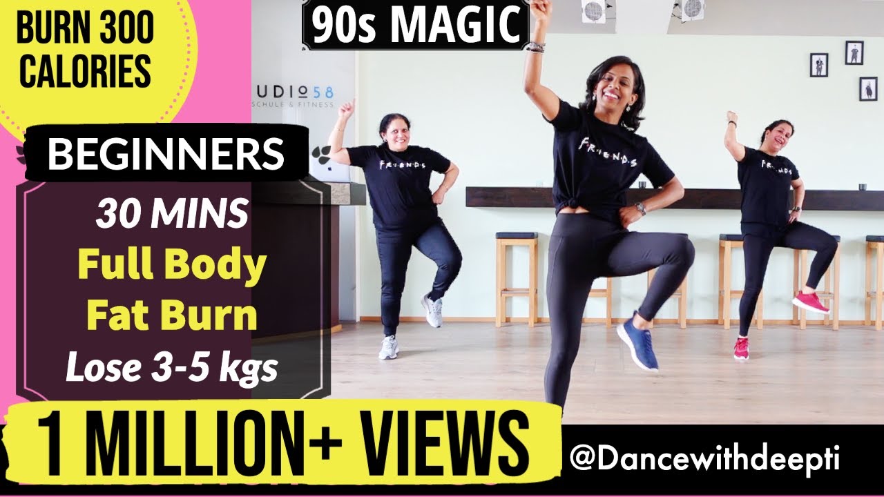 30mins DAILY –  Burn Arm Fat, Belly Fat & Tone Legs | 90s Bollywood Dance Workout #dancewithdeepti