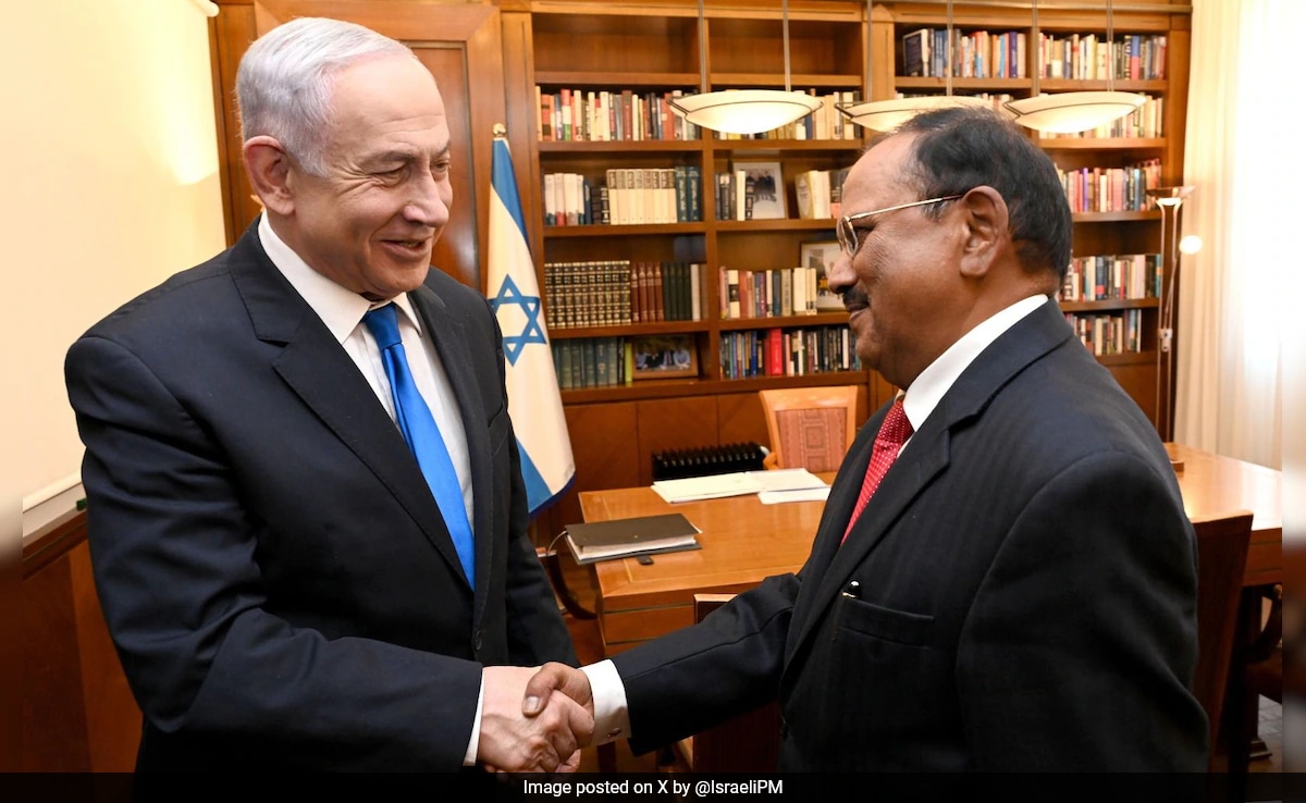 You are currently viewing Ajit Doval Meets Israeli PM Benjamin Netanyahu, Discuss Gaza War, Humanitarian Aid