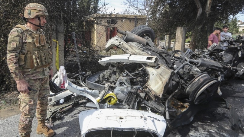 Read more about the article Hamas militant among 2 killed as Israeli drone hit a car in Lebanon