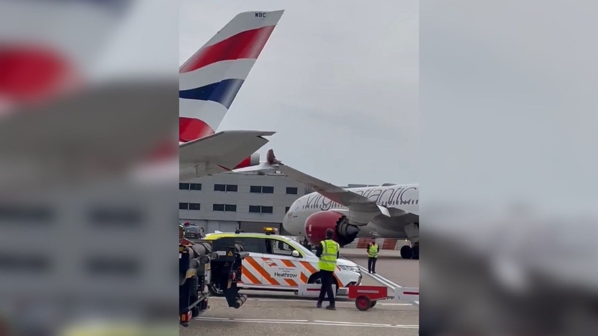 2 planes clip wings at UK’s Heathrow Airport