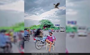 Read more about the article Man Sits On Chair, Parks Bike In Middle Of Delhi Road For Reel, Arrested