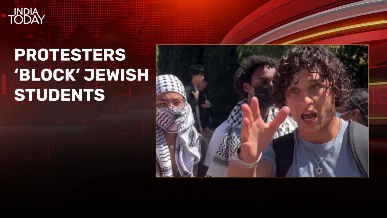 Watch: Pro-Palestine protesters ‘block’ Jewish students from entering US university