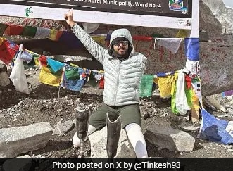 Tinkesh Kaushik Is World's 1st Triple Amputee To Reach Everest Base Camp