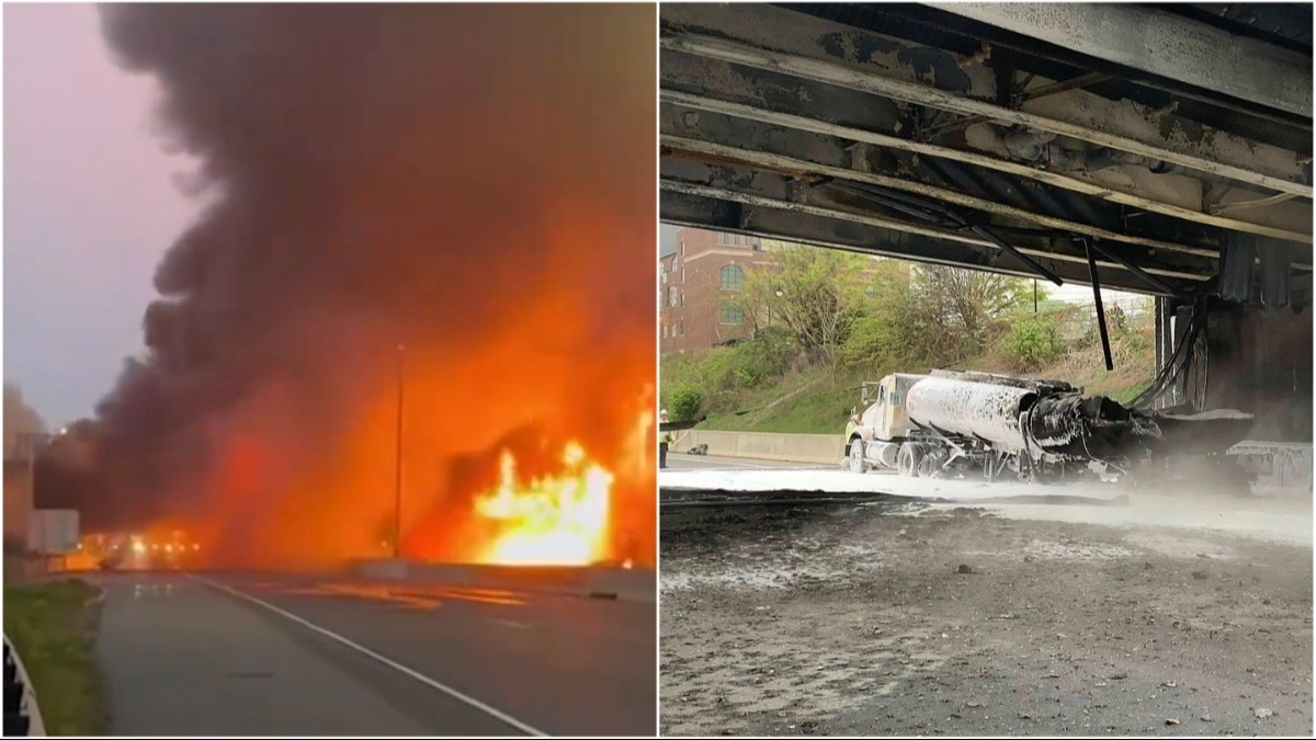 Connecticut highway shut after tanker bursts in flames, damages bridge, watch video