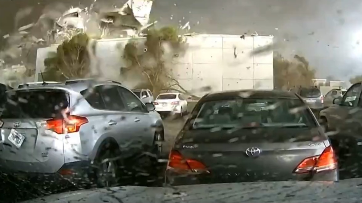 Powerful tornado destroys US warehouse with 70 workers inside: Dashcam footage