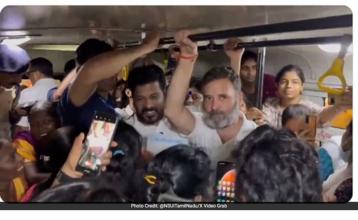 Rahul Gandhi Takes A Bus Ride In Hyderabad, Interacts With Passengers