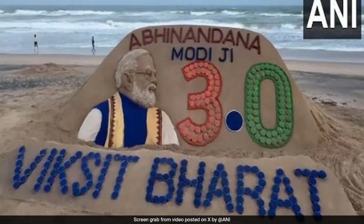 Sand Sculpture Of PM Modi In Odisha Ahead Of Swearing-In Ceremony