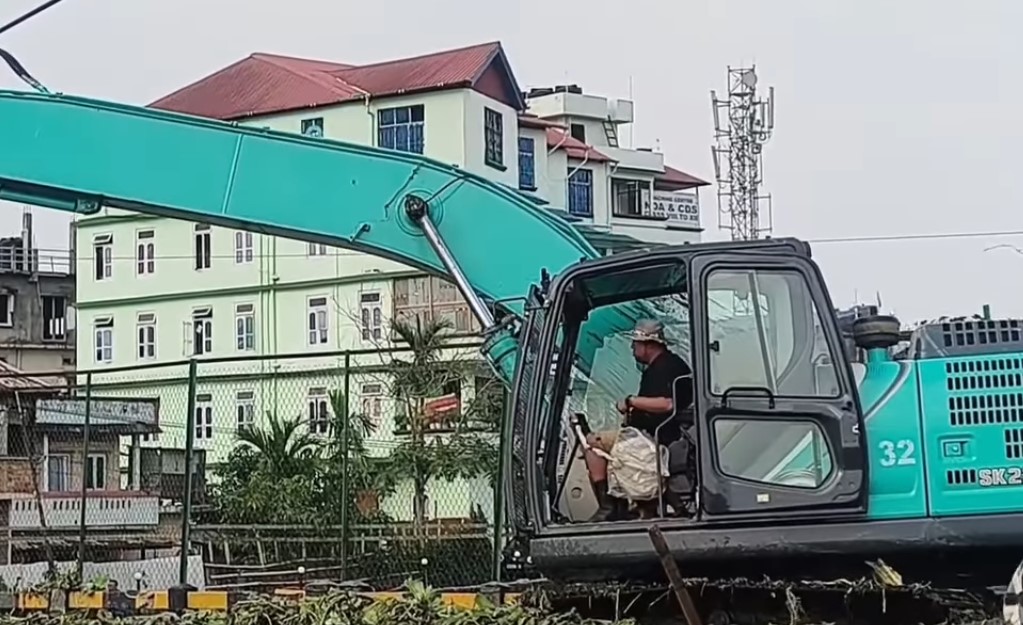 Video: Manipur Minister Drives Bulldozer, Clears Clogged River Amid Floods