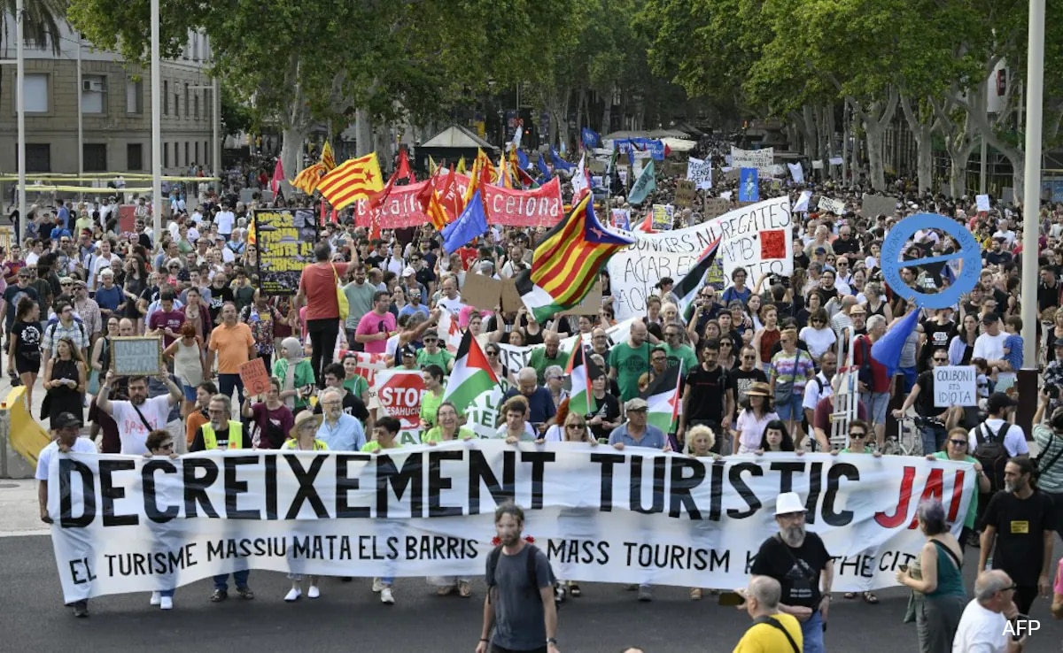 Barcelona Residents Protest Against Mass Tourism In Spain