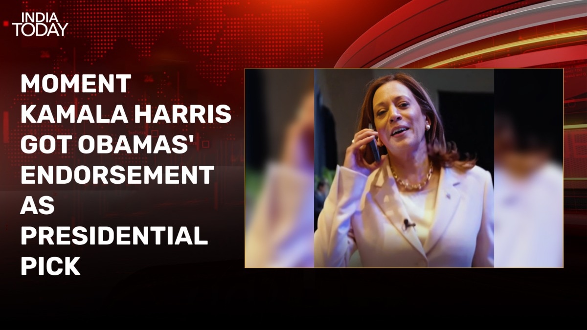 Read more about the article Watch: Moment Kamala Harris got Obamas’ endorsement as presidential pick