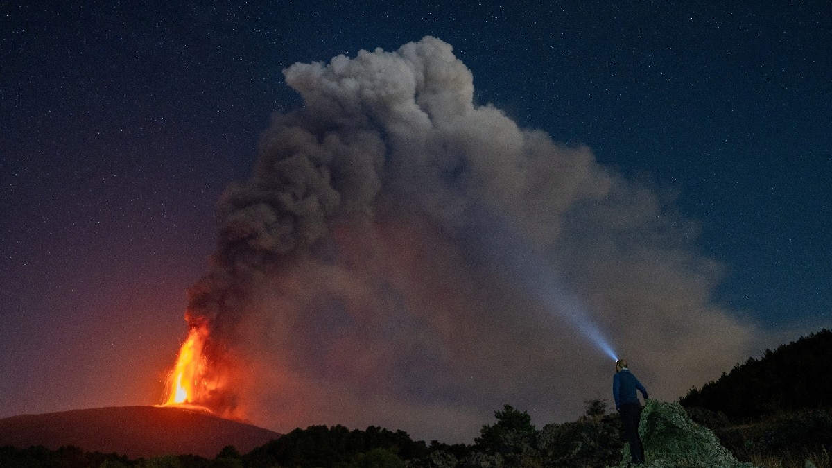 Video: Mount Etna erupts in spectacular display of smoke and lava