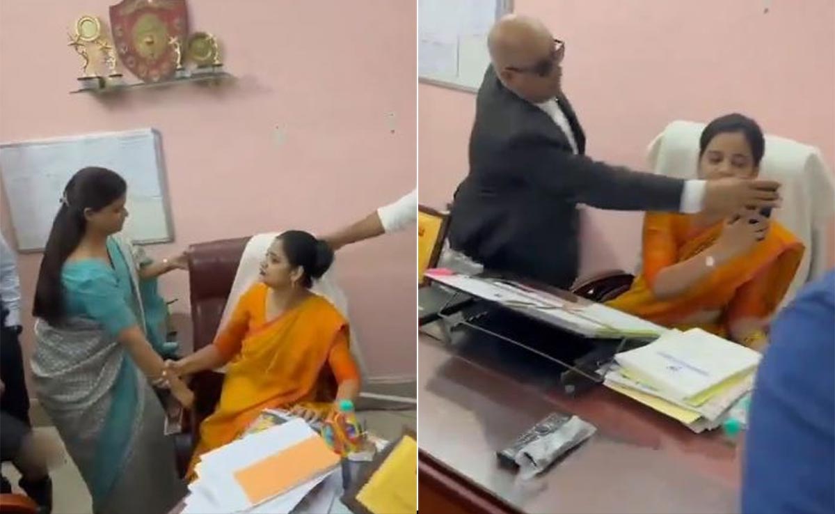 Video: UP Principal Forcibly Removed From Office Amid Paper Leak Probe