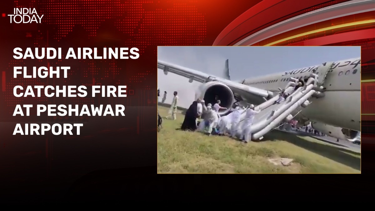 Saudi flight catches fire while landing at Peshawar airport, all onboard safe