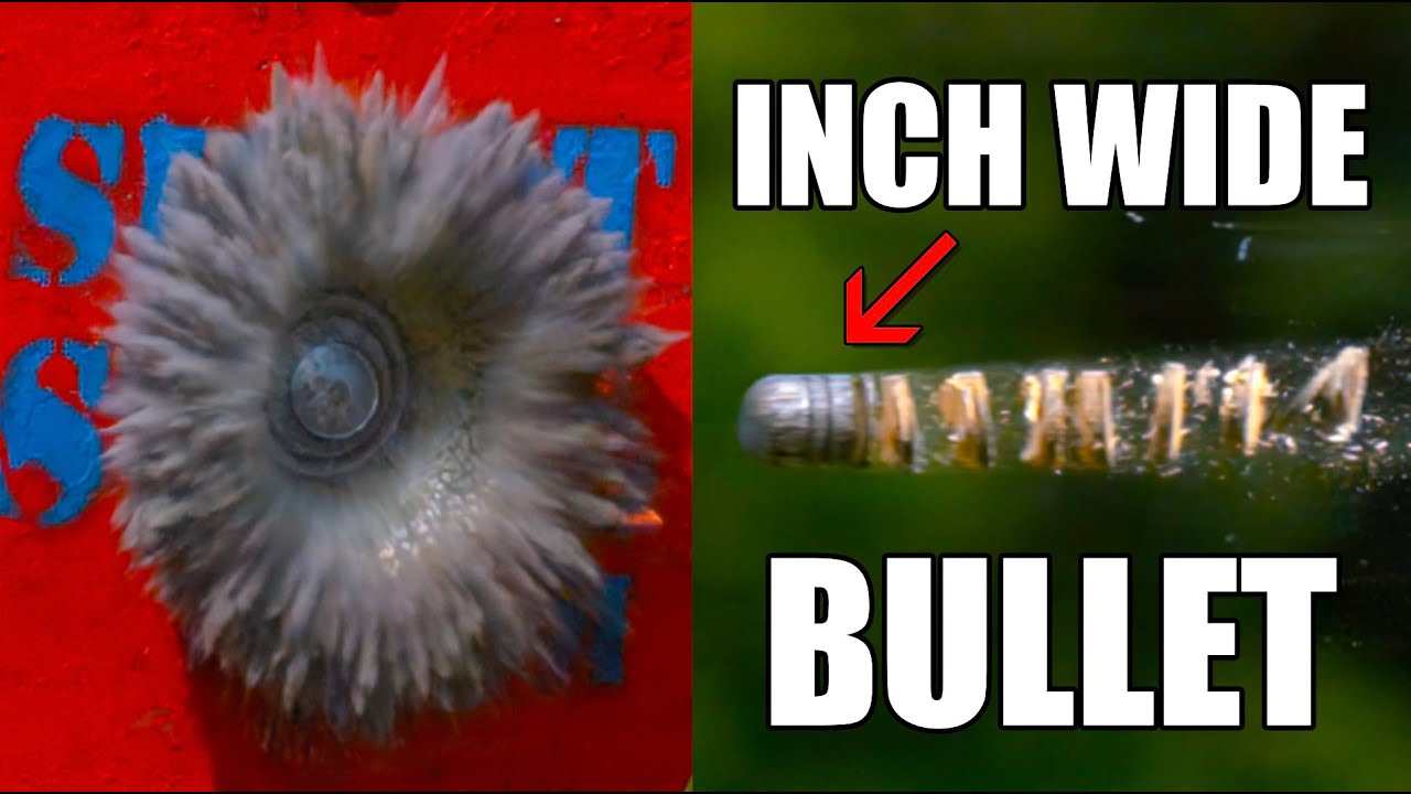 Massive 1 Inch WIDE bullet at 200,000 FPS – The Slow Mo Guys / @KentuckyBallistics