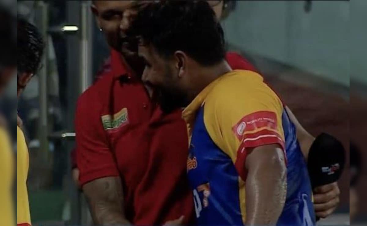 Dhawan Stops His Interview To Share A Hug With Pant During DPL 2024 Game