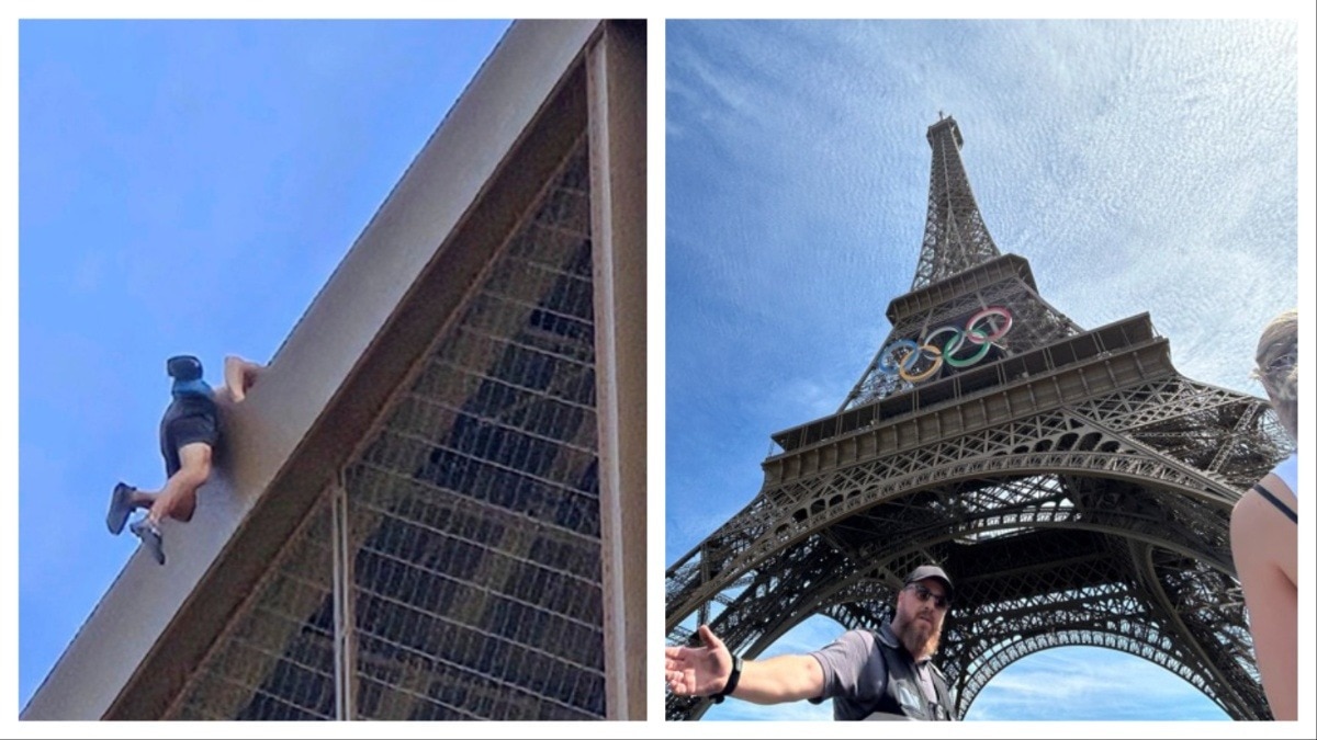 Man climbs Eiffel Tower hours before Olympics closing ceremony, area evacuated