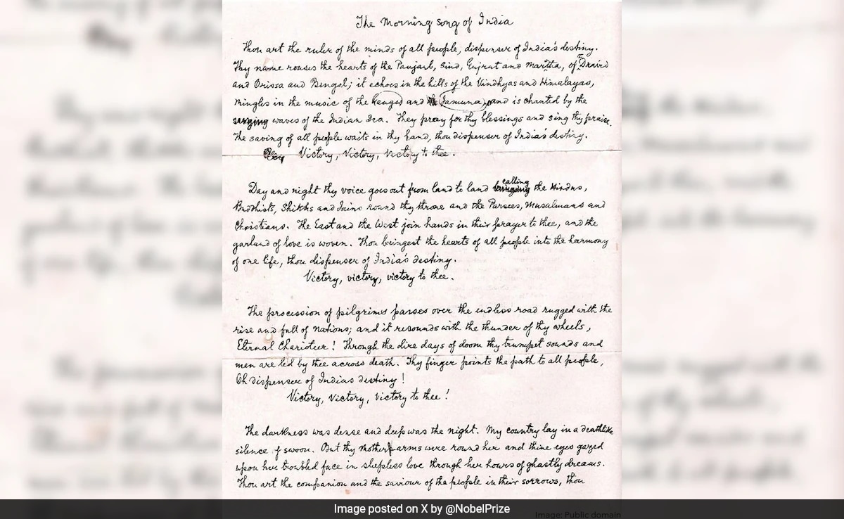 Rabindranath Tagore's Handwritten Translation Of "Jana Gana Mana" Goes Viral