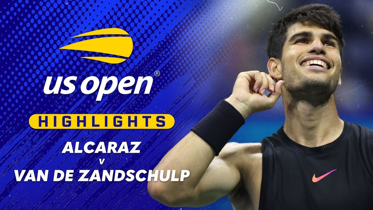 Carlos Alcaraz v Botic van de Zandschulp – 2024 US Open: Round 2 Match Highlights | WWOS