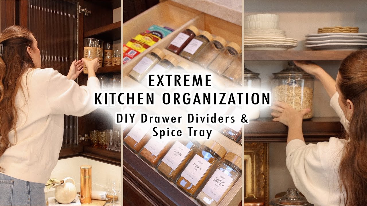 EXTREME KITCHEN ORGANIZATION *DIY Drawer Dividers & Spice Tray*