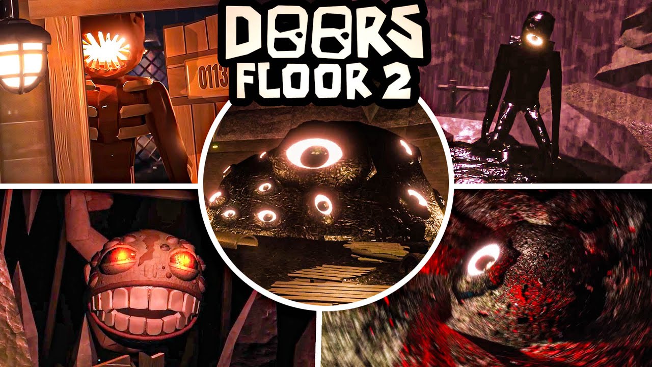 FLOOR 2 ENDING + ALL CUTSCENES & BOSSES! – DOORS Floor 2 Update [The Mines]