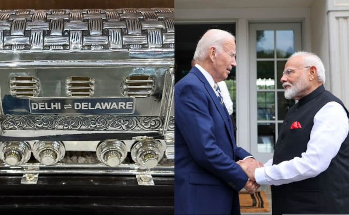 PM Narendra Modi Gifts Joe Biden A Silver Hand-Engraved Train Model, Jill Biden A Pashmina Shawl