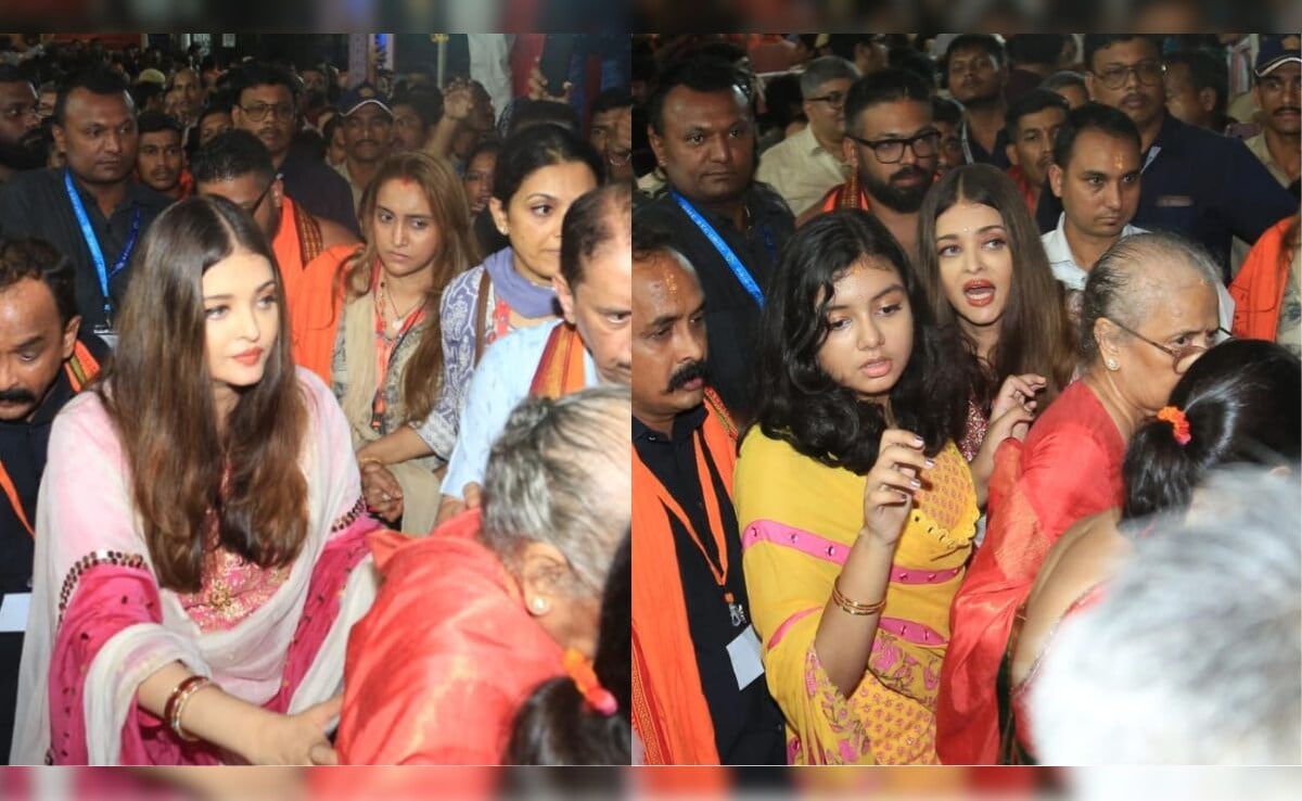 Aishwarya Rai Bachchan Visits GSB Ganpati Pandal With Daughter Aaradhya And Mom Brindya, Abhishek Bachchan Gives It A Miss