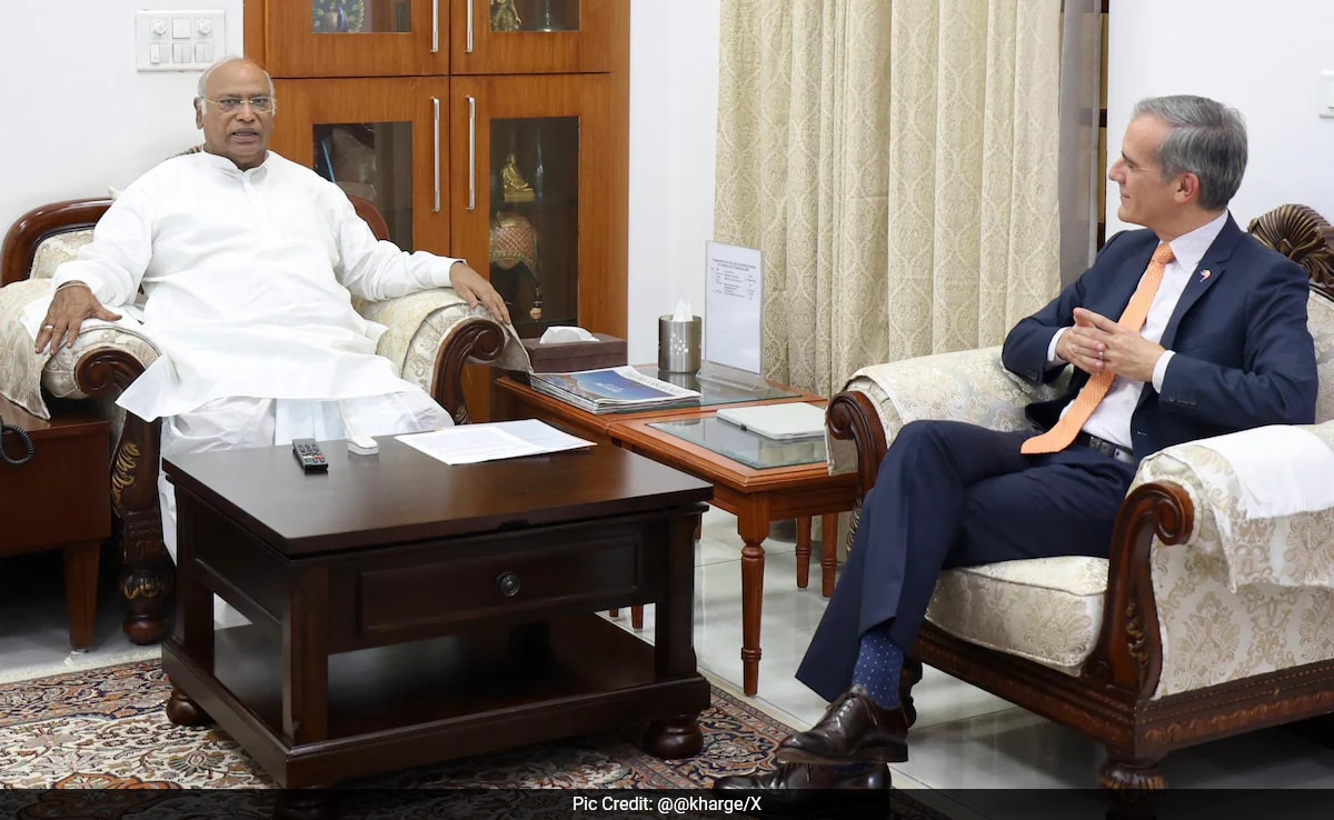 US Envoy To India Eric Garcetti Meets Congress Chief Mallikarjun Kharge