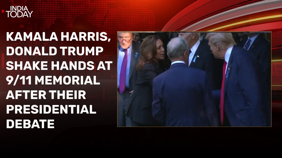 Watch: Kamala Harris, Donald Trump shake hands again at 9/11 memorial