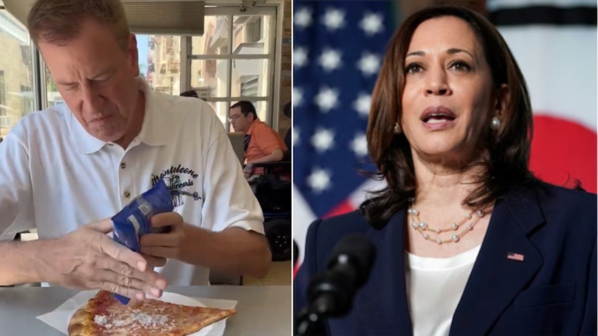 Former NYC Mayor sprinkles coconut over pizza to promote Kamala Harris, watch video