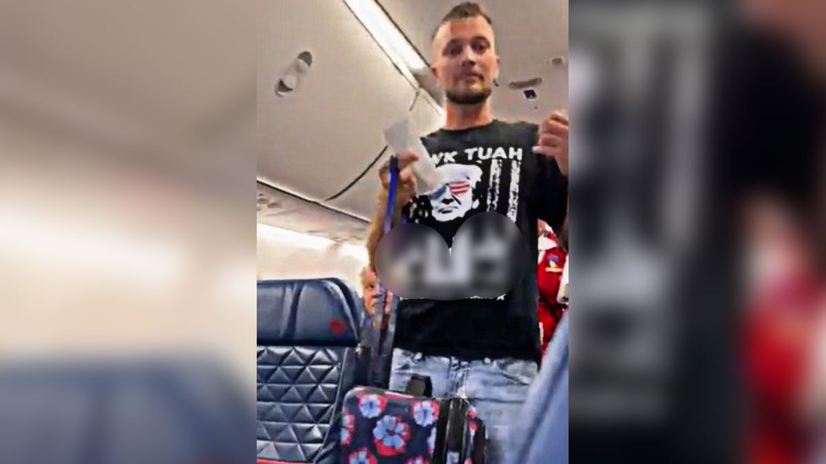 US passenger kicked off a plane in Florida for wearing a lewd Donald Trump t-shirt with Hawk Tuah girl reference