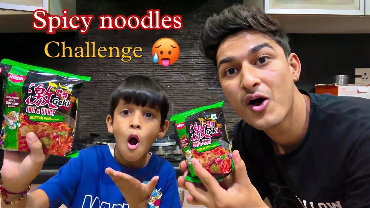 Spicy noodles challenge with kunali 🥵