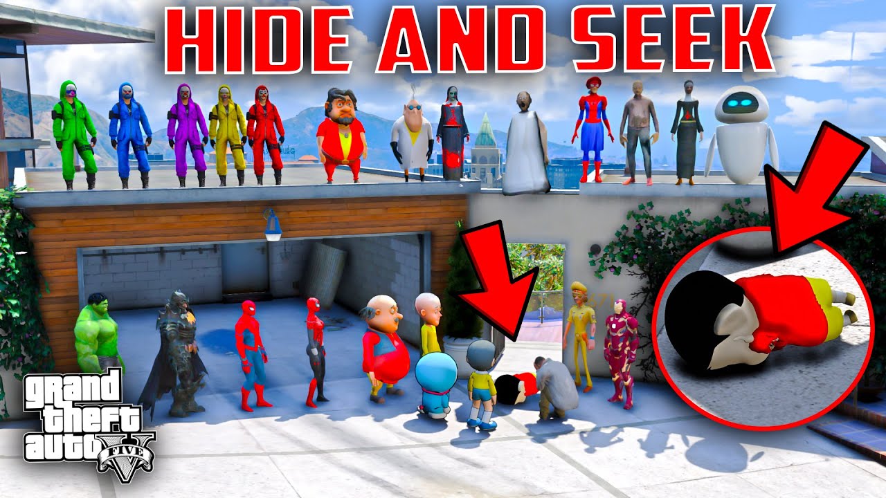 Granny Playing Hide And Seek (Kill) 😥 With Shinchan And Doraemon In GTA5 TELUGU😱😭