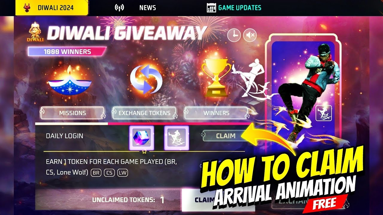 How To Get Free Arrival Animation In Diwali Lucky Draw Event | Free Fire New Event | Diwali Giveaway