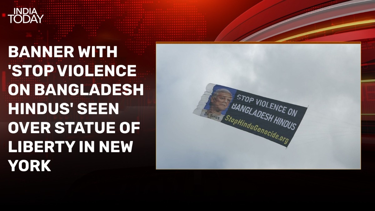 Watch: Plane with ‘stop violence on Bangladesh Hindus’ banner flies in New York