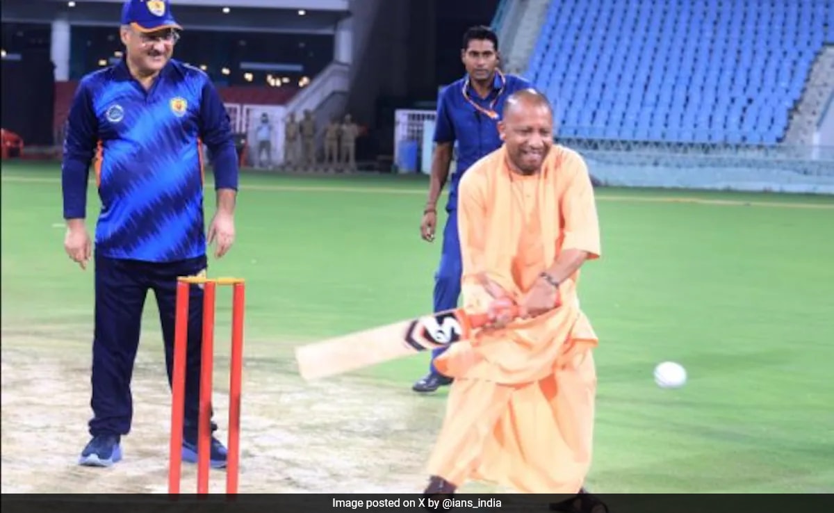 Watch: After Chess, Yogi Adityanath Plays Cricket In Lucknow