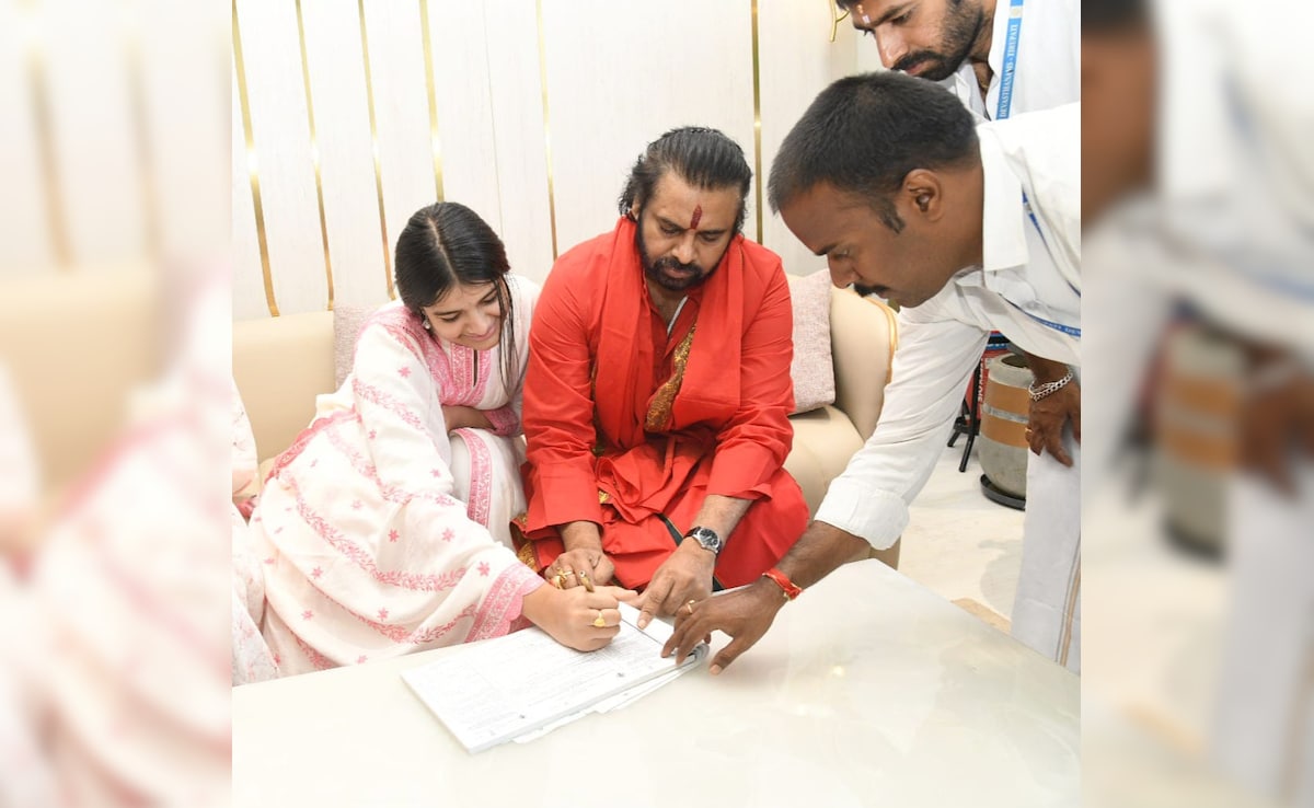 Pawan Kalyan's Daughter Signs Faith Declaration Before Tirupati Temple Trip