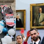 Horror of red hands, wails of empty strollers: Symbolism amid war