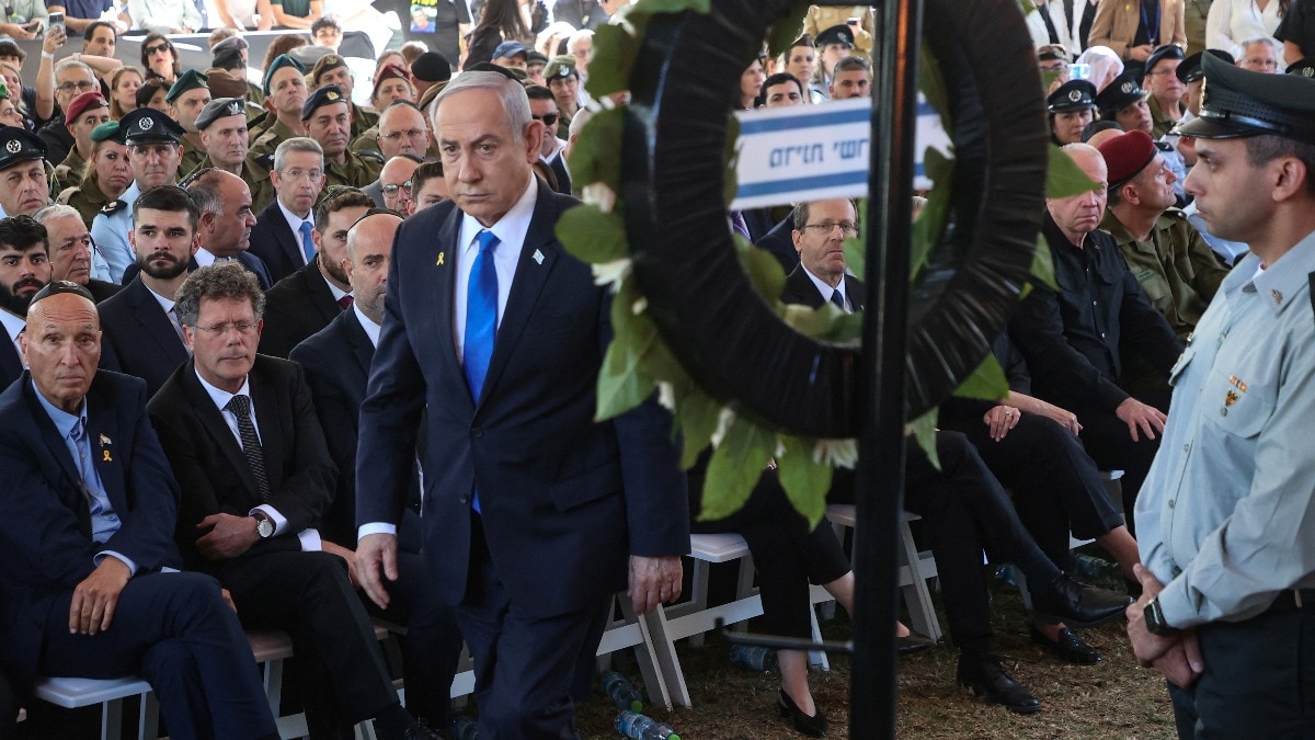 Israel PM Benjamin Netanyahu’s speech interrupted by relatives of Oct 7 Hamas attack victims