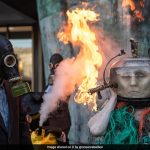 Climate Change Activists Pretend To Drown Themselves In Oil Outside UN Agency In London