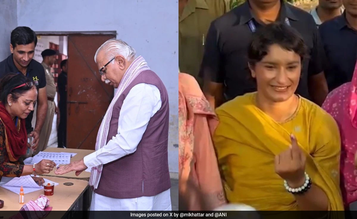 Haryana LIVE: 22.7% Turnout Till 11 am, ML Khattar, Vinesh Phogat Cast Vote