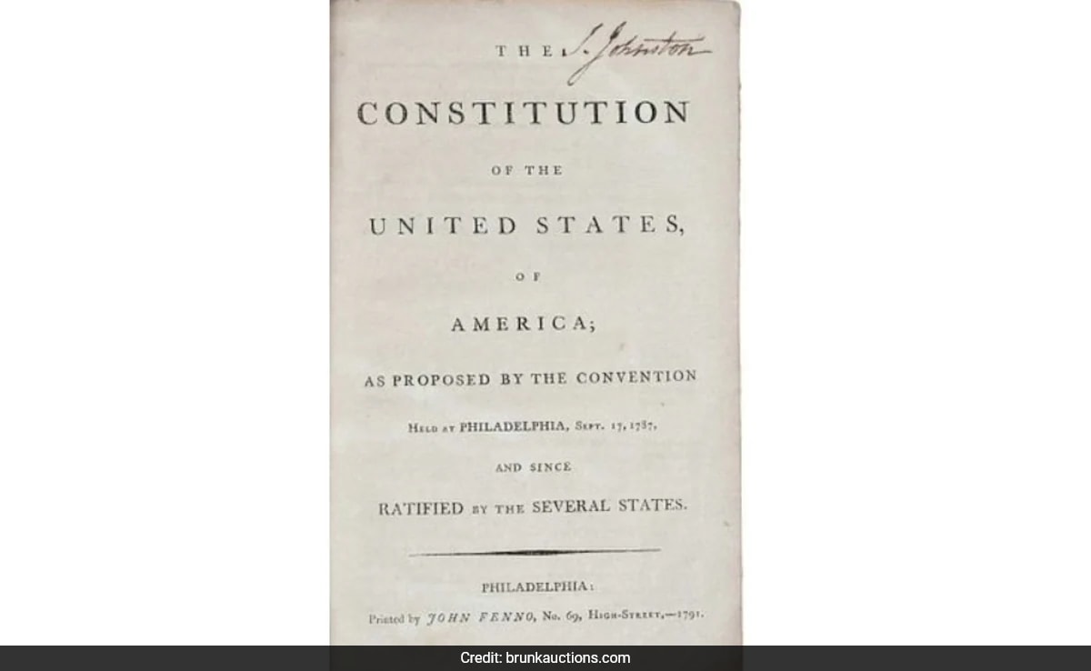 Rare US Constitution Copy From 1787 Fetches Over  Million At Auction