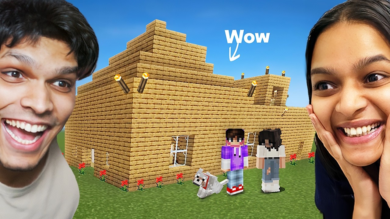 We Built a BIG HOUSE in Minecraft 😍